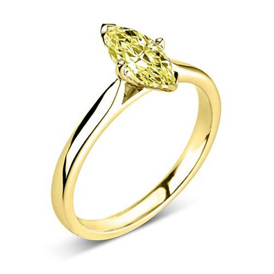 Elegant Fancy Yellow Marquise Diamond Engagement Ring