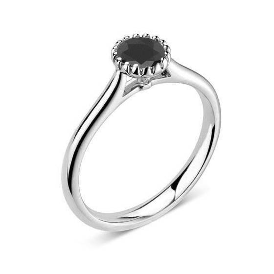 Black Diamond Solitaire Ring