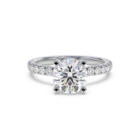 Round Diamond Shoulder Set Ring