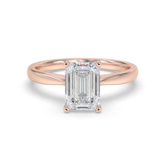 Modern Emerald Diamond Engagement Ring