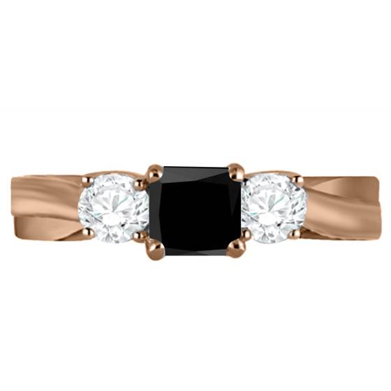 Princess Black Diamond Trilogy Ring