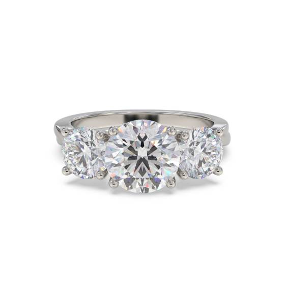 3 Stone Infinity Round Diamond Ring