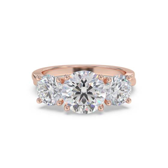 3 Stone Infinity Round Diamond Ring