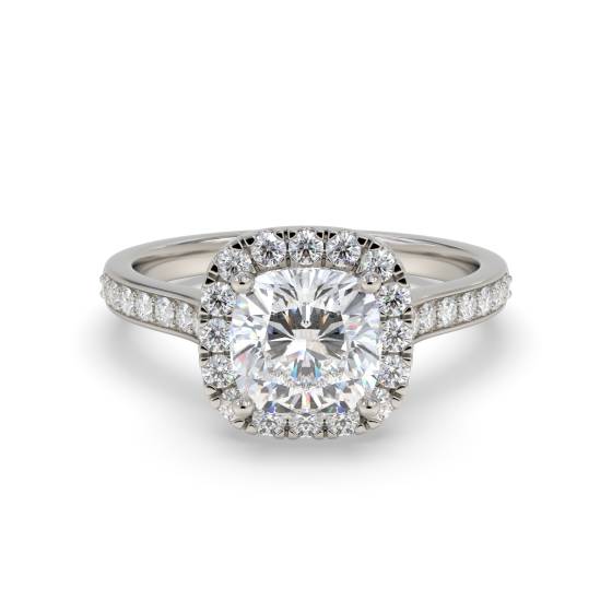 Cushion Diamond Halo Engagement Ring