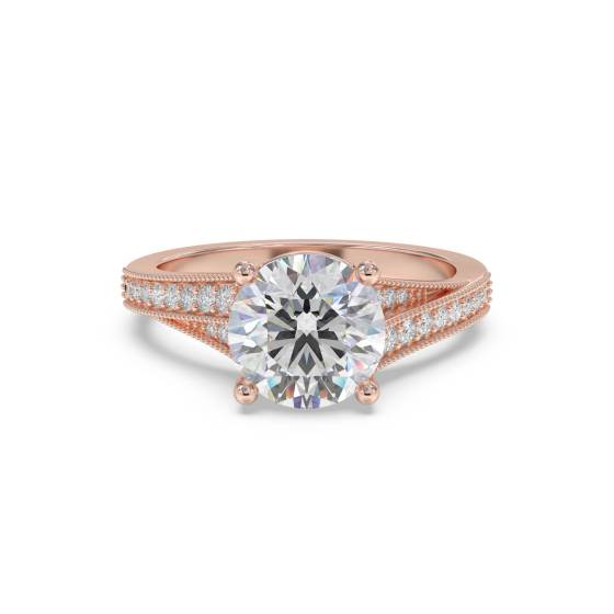 Round Diamond Designer Vintage Ring