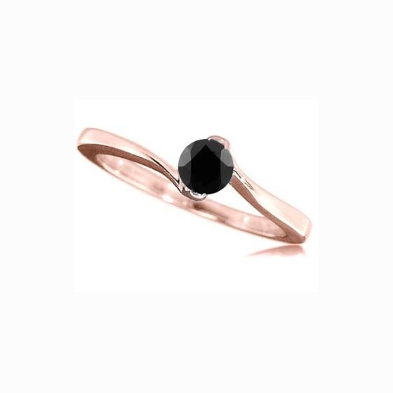 Black Diamond Solitaire Ring