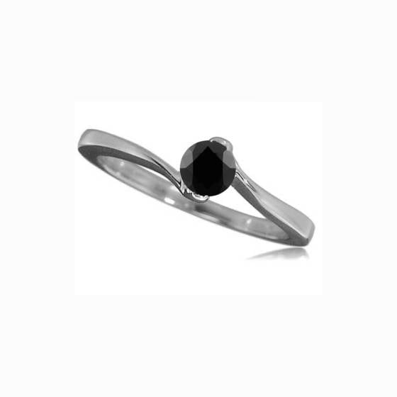 Black Diamond Solitaire Ring
