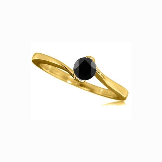 Black Diamond Solitaire Ring