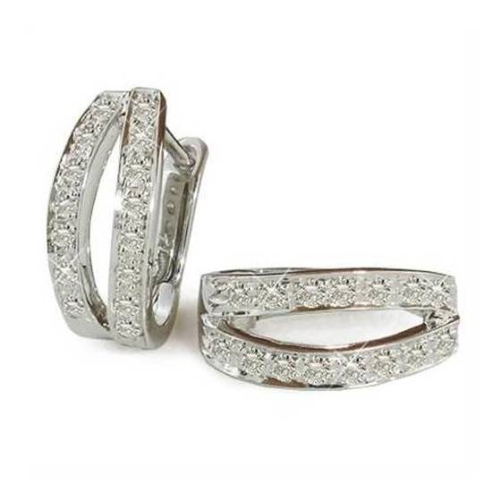 0.34CT SI/FG Round Diamond Hoop Earrings