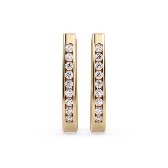 Round Diamond Hoop Earrings