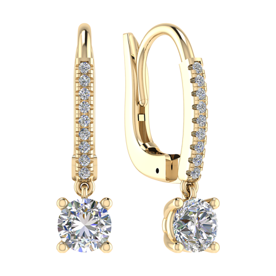 Round Cut Diamond Set Hoop Earrings