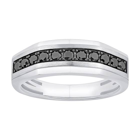 0.50ct Mens Black Diamond Eternity Ring