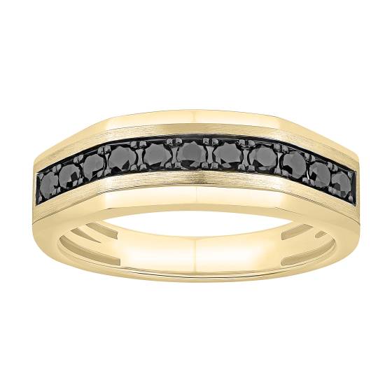 0.50ct Mens Black Diamond Eternity Ring