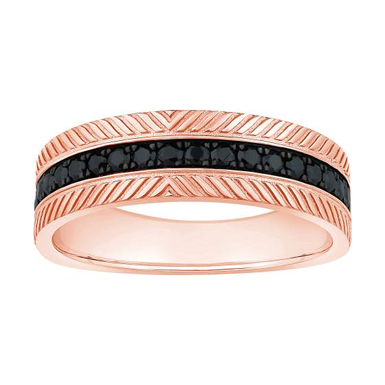 0.40ct Mens Black Diamond Eternity Ring