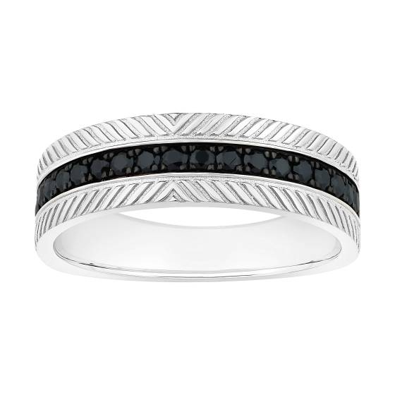 0.40ct Mens Black Diamond Eternity Ring