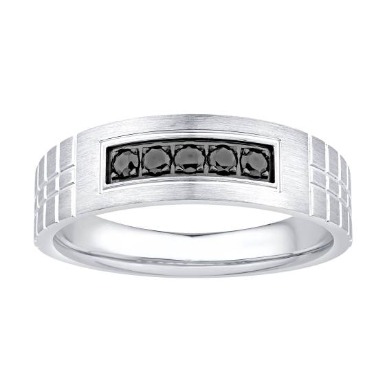 0.20ct Mens Black Diamond Eternity Ring