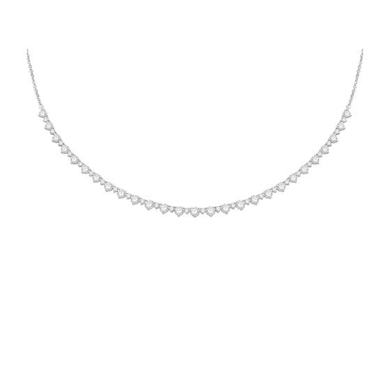 5.00ct Round Diamond Graduated 3 Claw Chain Necklace - U Shape