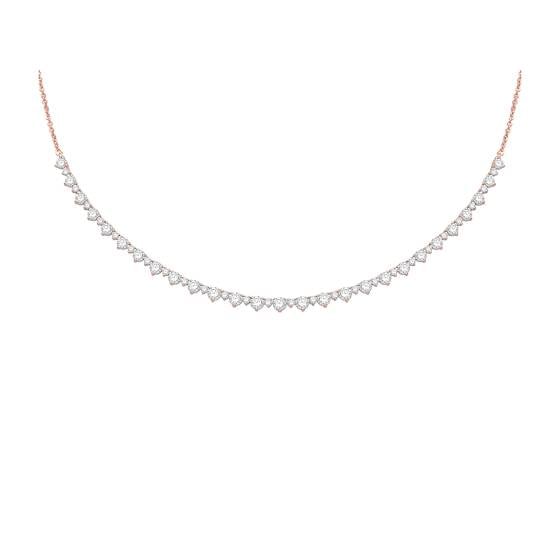 5.00ct Round Diamond Graduated 3 Claw Chain Necklace - U Shape