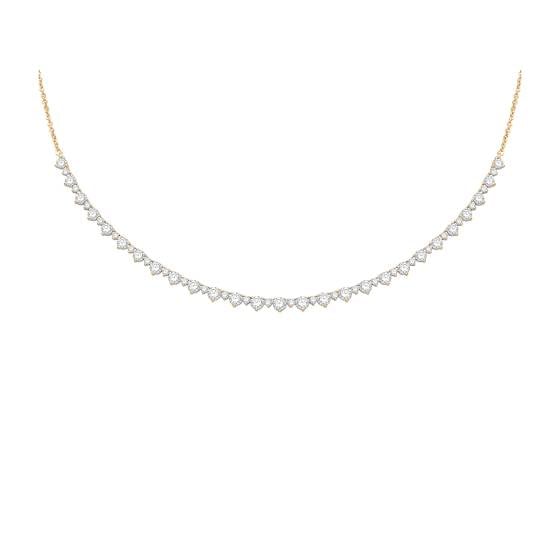 5.00ct Round Diamond Graduated 3 Claw Chain Necklace - U Shape