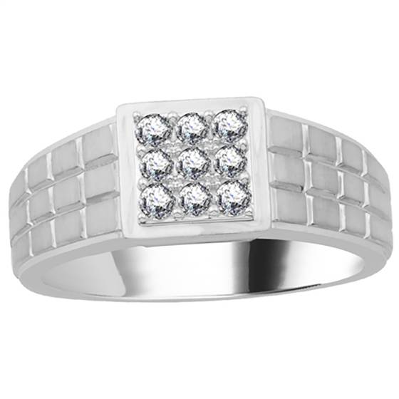 4mm Mens Round Diamond Ring
