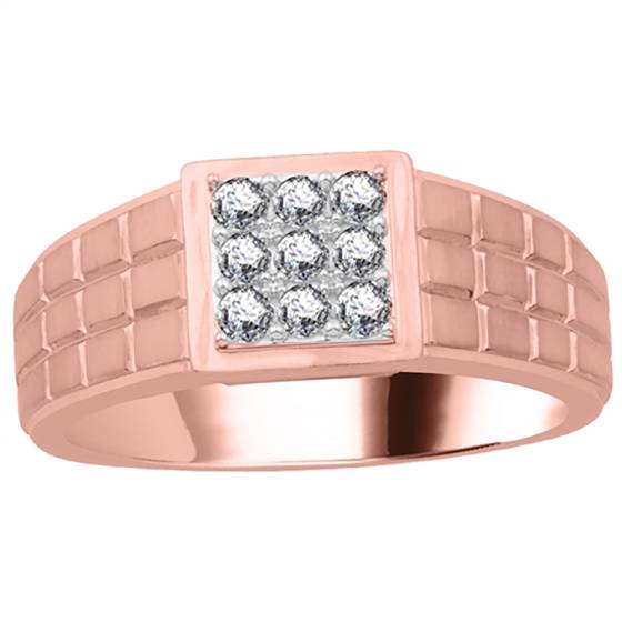 4mm Mens Round Diamond Ring