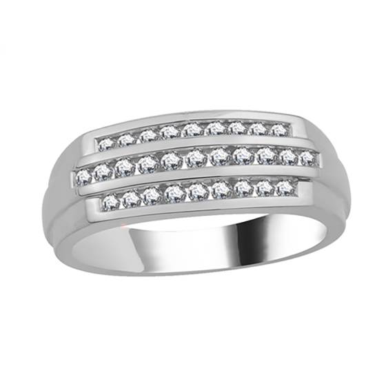 4mm Mens Round Diamond Ring