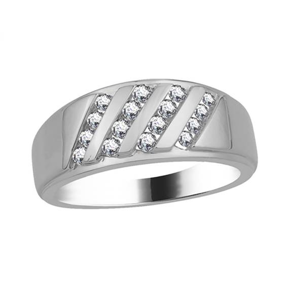 3.5mm Mens Round Diamond Ring