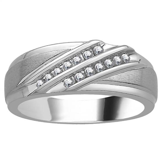 4mm Mens Round Diamond Ring