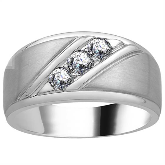 5mm Mens Round Diamond Ring