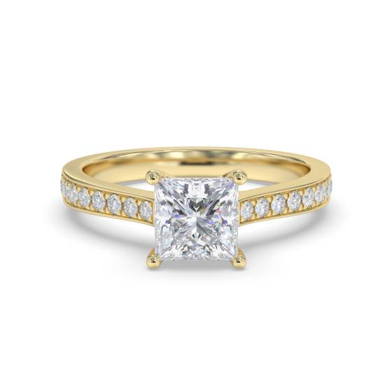 Petite Princess Diamond Shoulder Set Ring