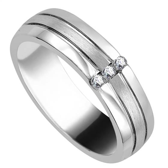 6.5mm Mens Round Diamond Ring