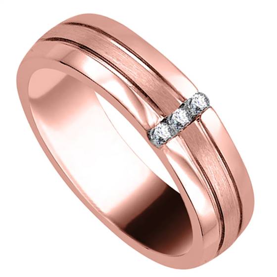 6.5mm Mens Round Diamond Ring