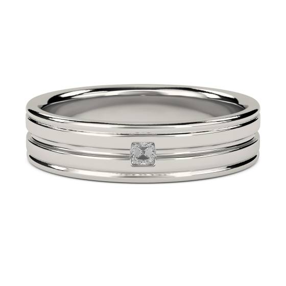 5.5mm Mens Princess Diamond Ring