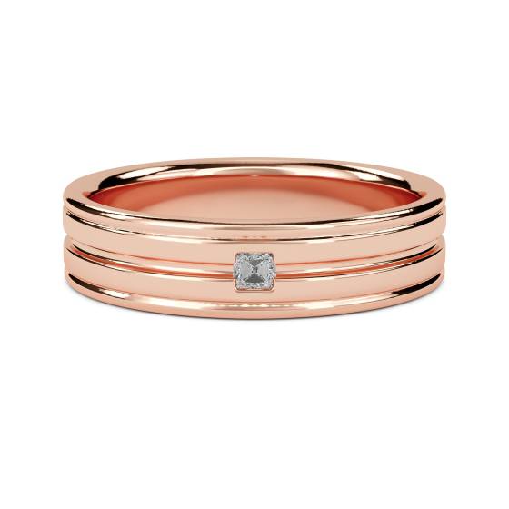 5.5mm Mens Princess Diamond Ring