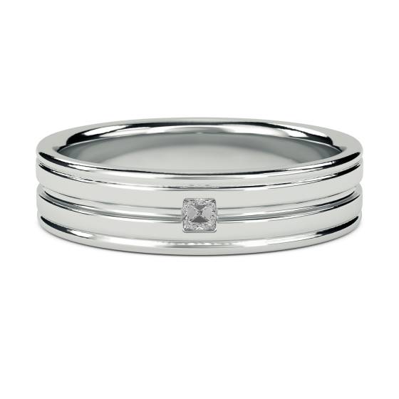 5.5mm Mens Princess Diamond Ring