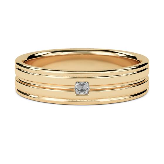 5.5mm Mens Princess Diamond Ring