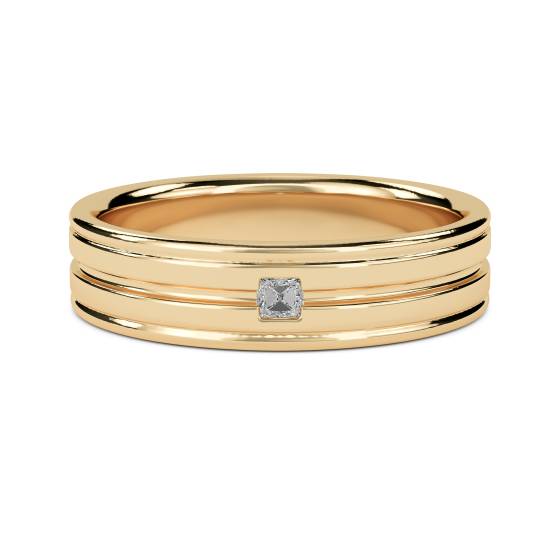 5.5mm Mens Princess Diamond Ring