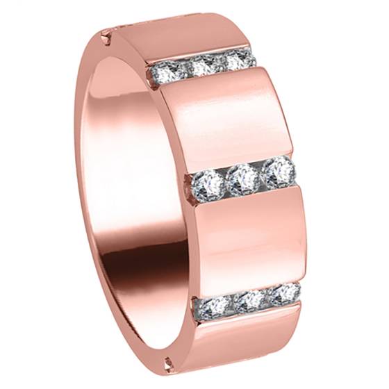 8mm Mens Round Diamond Ring