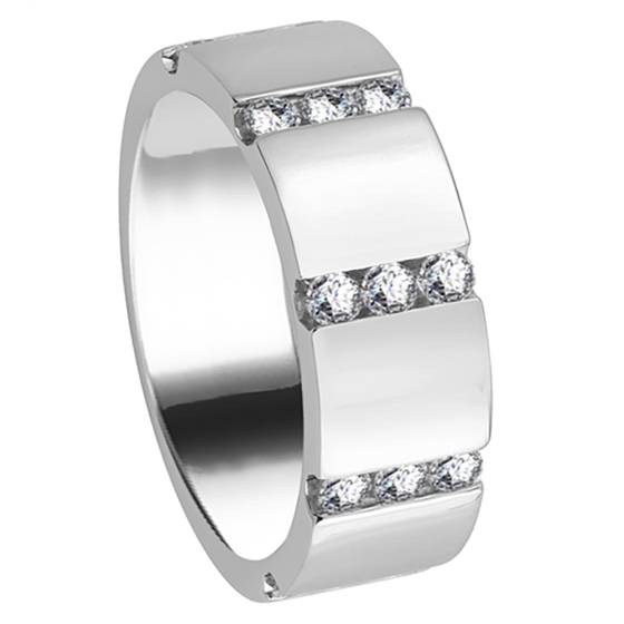 8mm Mens Round Diamond Ring