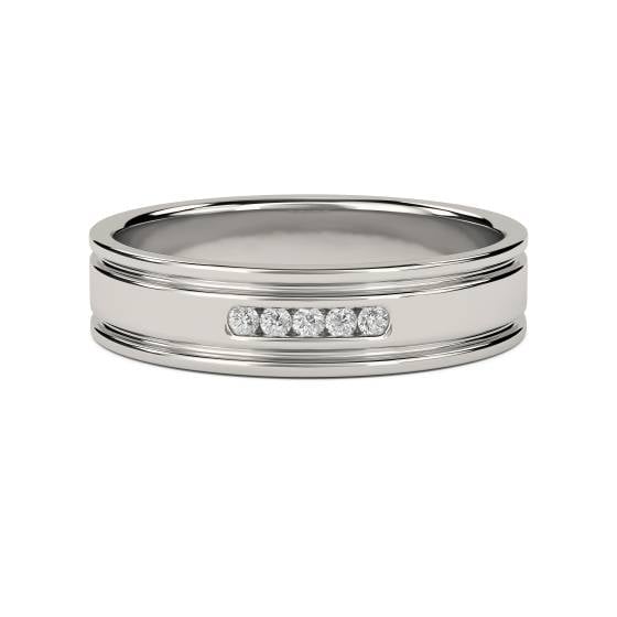 5.5mm Mens Round Diamond Ring