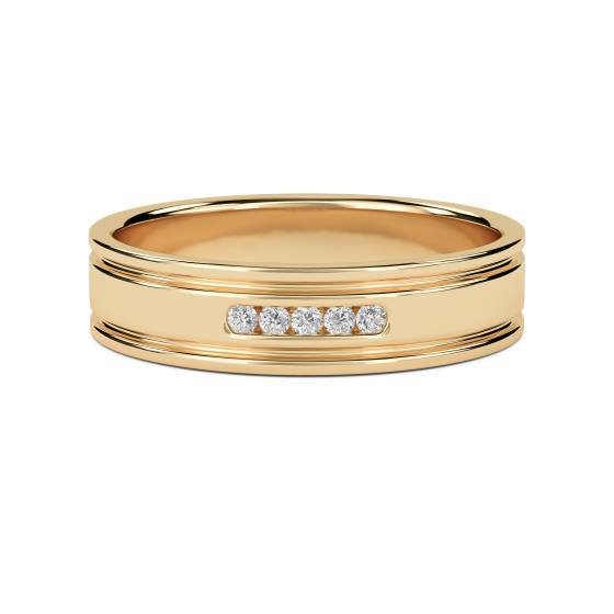 5.5mm Mens Round Diamond Ring