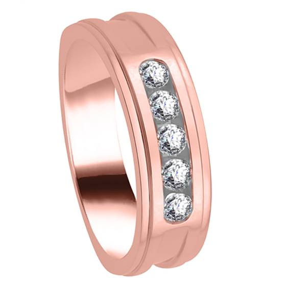 7mm Mens Round Diamond Ring