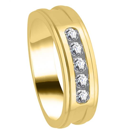 7mm Mens Round Diamond Ring