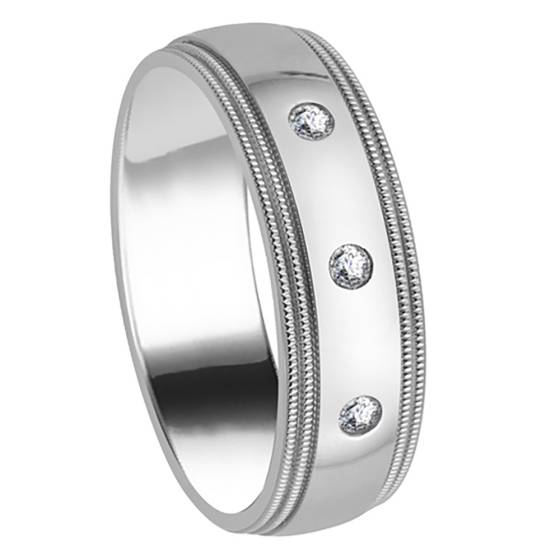 7mm Mens Round Diamond Ring