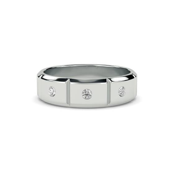 7mm Mens Round Diamond Ring