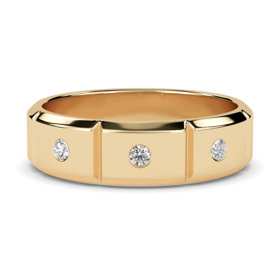 7mm Mens Round Diamond Ring