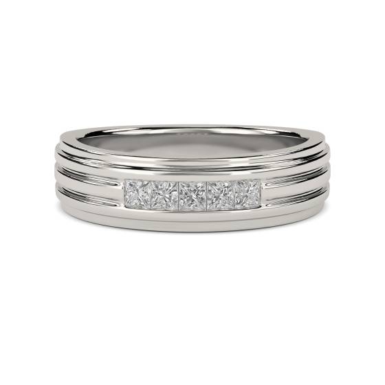 6mm Mens Princess Diamond Ring