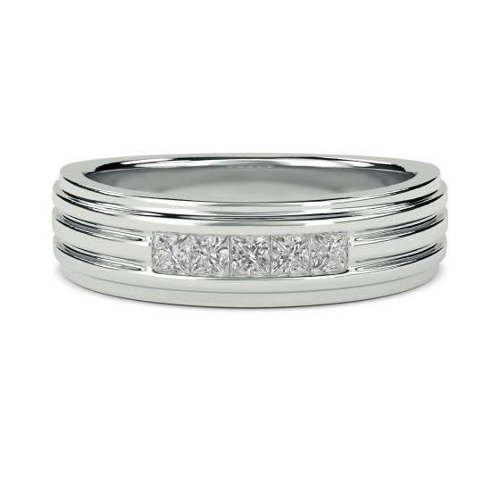 6mm Mens Princess Diamond Ring