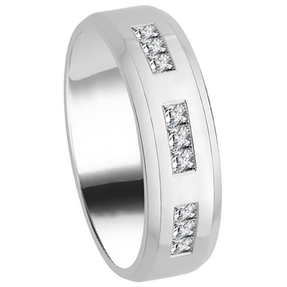 7mm Mens Princess Diamond Ring