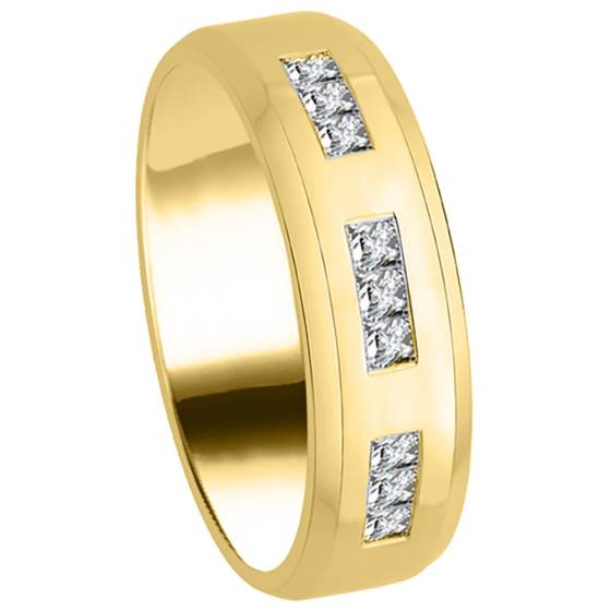 7mm Mens Princess Diamond Ring